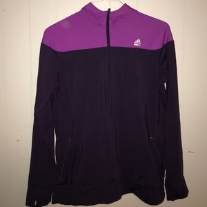Adidas Color Block Purple Techfit Clima Pullover